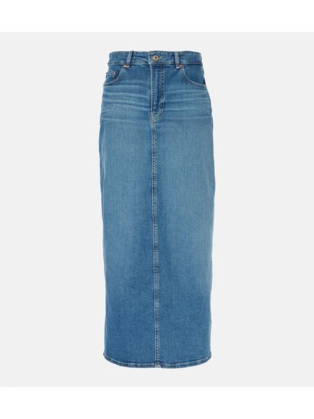 Korkea vyötärö midi hame Ag Jeans sininen