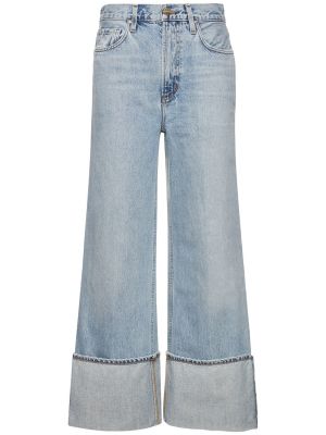 Voľné džínsy s rovným strihom s vysokým pásom Goldsign modrá