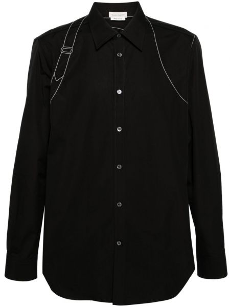 Βαμβακερό μακρύ πουκάμισο Alexander Mcqueen μαύρο