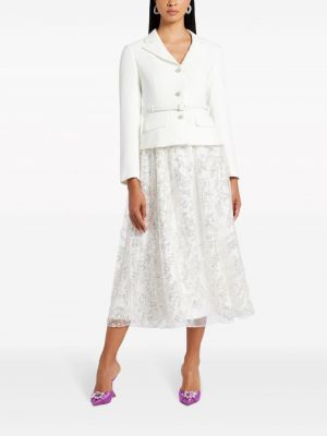 Sukienka midi z cekinami Self-portrait biała