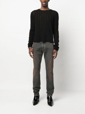Sweter ażurowy Saint Laurent czarny