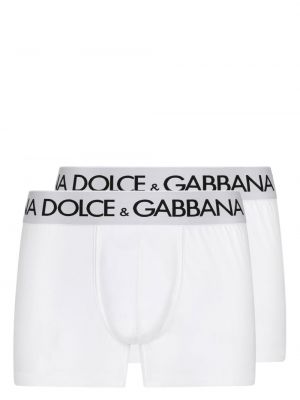 Памучни боксерки с принт Dolce & Gabbana бяло