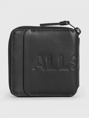 Шкіряний гаманець Allsaints чорний