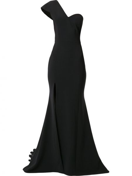 На одно плечо платье Christian Siriano, черное
