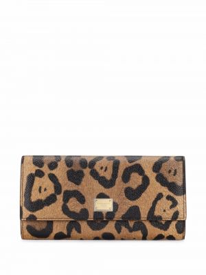 Kožená peňaženka s potlačou s leopardím vzorom Dolce & Gabbana