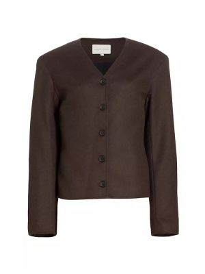 Шерстяная куртка Loulou Studio коричневая