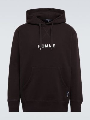 Pamučna hoodie s kapuljačom od jersey Comme Des Garã§ons Homme crna