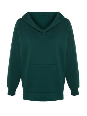 Oversized kötött fleece melegítő felső Trendyol zöld