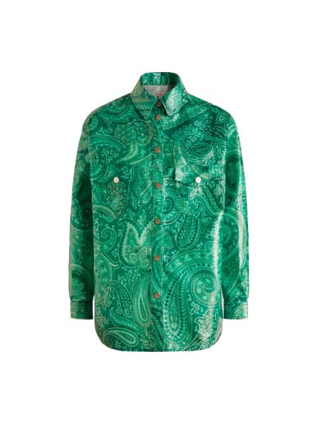 Koszula z wzorem paisley Etro zielona
