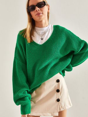 Pletený sveter s výstrihom do v Bianco Lucci