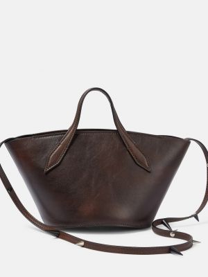 Кожаная мини сумочка Acne Studios коричневая