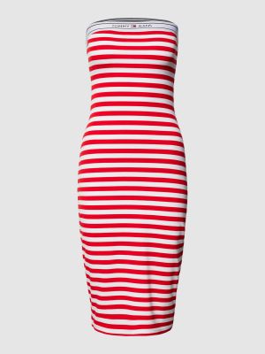 Sukienka mini dopasowana w paski Tommy Jeans czerwona