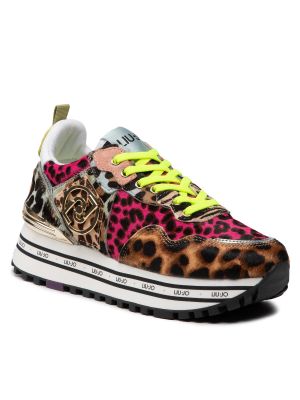 Ilgaauliai batai leopardinės Liu Jo ruda