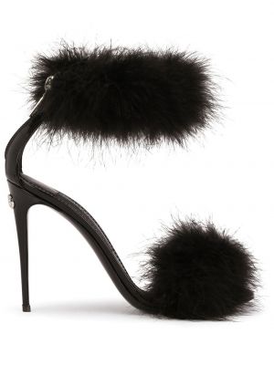 Sandały w piórka Dolce And Gabbana czarne