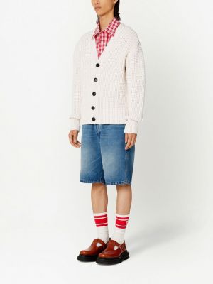 Cardigan en tricot à col v Ami Paris blanc
