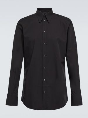 Bombažna srajca iz žakarda Dolce&gabbana črna