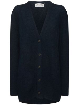 Cardigan en laine en tricot oversize Maison Margiela bleu
