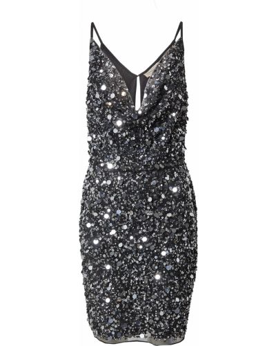 Κοκτέιλ φόρεμα με χάντρες με δαντέλα Lace & Beads μαύρο