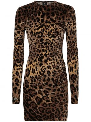 Rochie de cocktail cu imagine cu model leopard Dolce & Gabbana