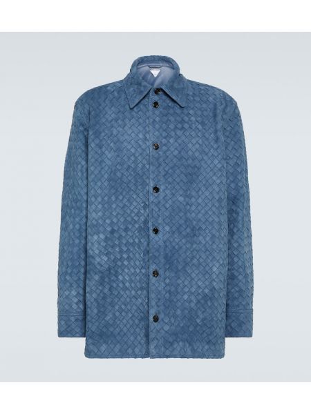 Camisa de cuero Bottega Veneta azul