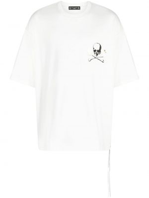 T-shirt en coton à imprimé Mastermind Japan blanc