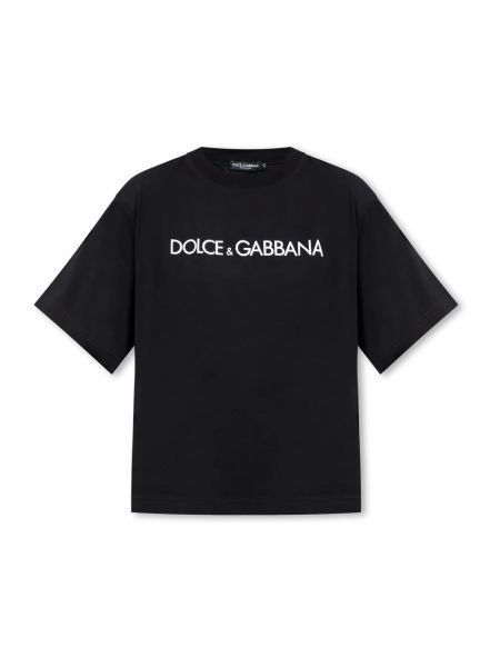 Koszulka z nadrukiem bawełniana Dolce And Gabbana czarna