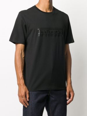 Bavlněné tričko s potiskem Saint Laurent černé
