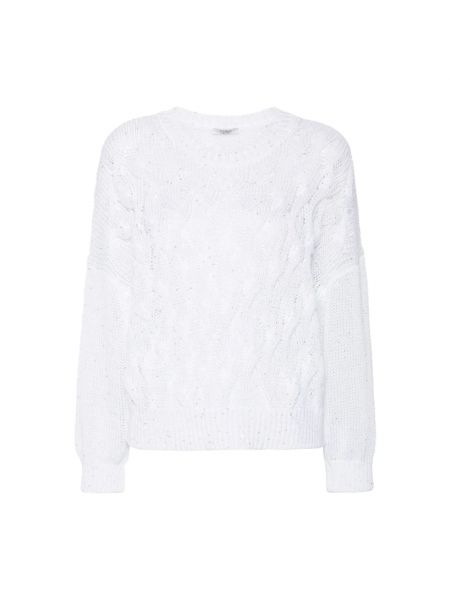 Sweter z cekinami Peserico biały