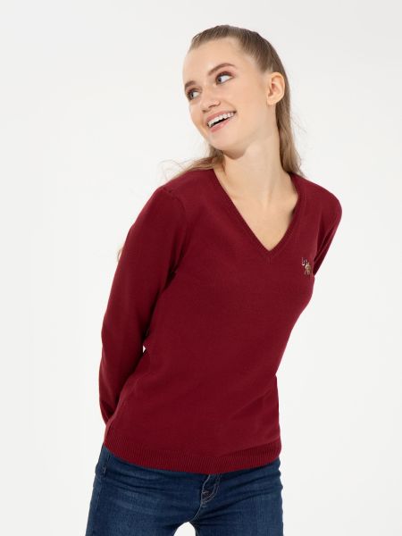 Бордовый пуловер U.s. Polo