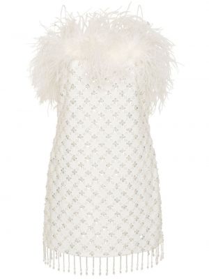 Mini haljina sa perjem Rebecca Vallance bijela