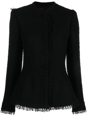 Tweed jacke mit schößchen Del Core schwarz