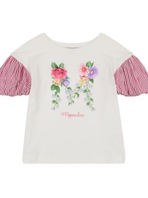 Трикотажная футболка Monnalisa, белая
