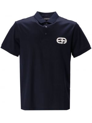 Polo marškinėliai su sagomis Emporio Armani mėlyna