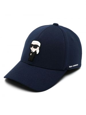 Bombažna kapa s šiltom Karl Lagerfeld modra