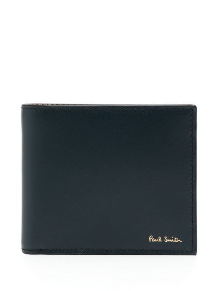 Usnjena denarnica s potiskom Paul Smith modra