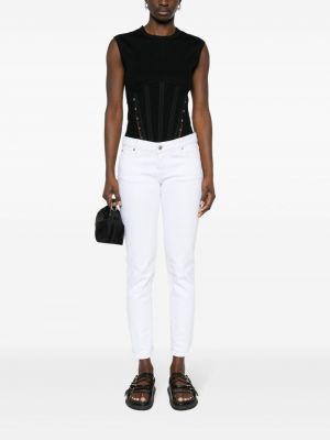 Jeans skinny taille basse Dsquared2 blanc