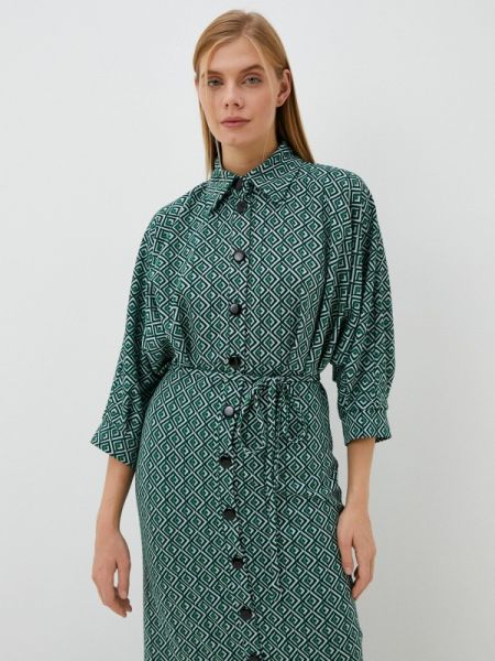 Платье-рубашка мадам т зеленое