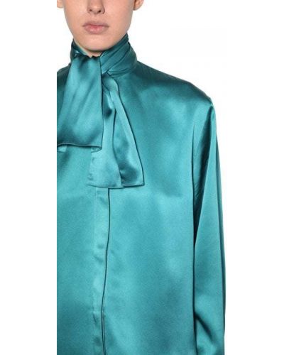 Копринена сатенена блуза Balenciaga