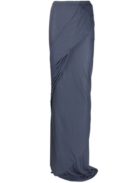 Трикотажная юбка с драпировкой Rick Owens Lilies, синяя