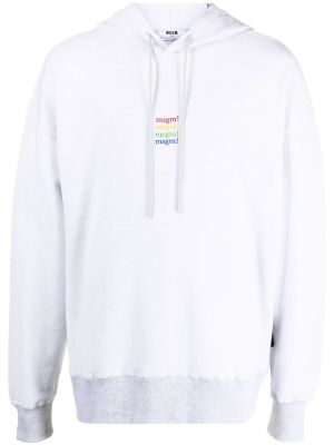 Hoodie med broderi Msgm grå