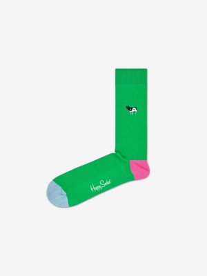 Hímzett zokni Happy Socks zöld