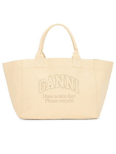 Shopper handtasche Ganni beige