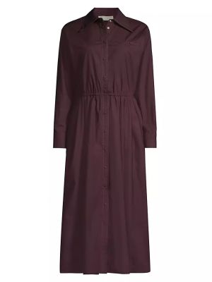 Платье-рубашка Eleanor из хлопкового поплина Tory Burch, evening plum
