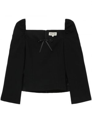 Блуза с панделка Shushu/tong черно