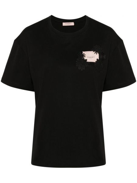 T-shirt aus baumwoll Twinset schwarz
