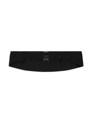 Plisovaný hedvábný pásek Dolce & Gabbana černý