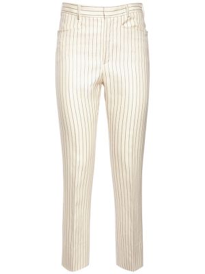 Μεταξωτό μάλλινο παντελόνι με ψηλή μέση Tom Ford