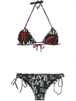 Bikini à imprimé Amir Slama noir