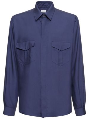 Svilena srajca Bally modra