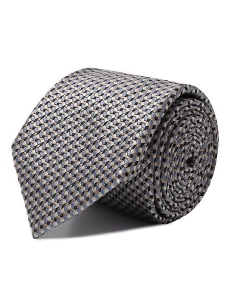 Шелковый галстук Giorgio Armani серый